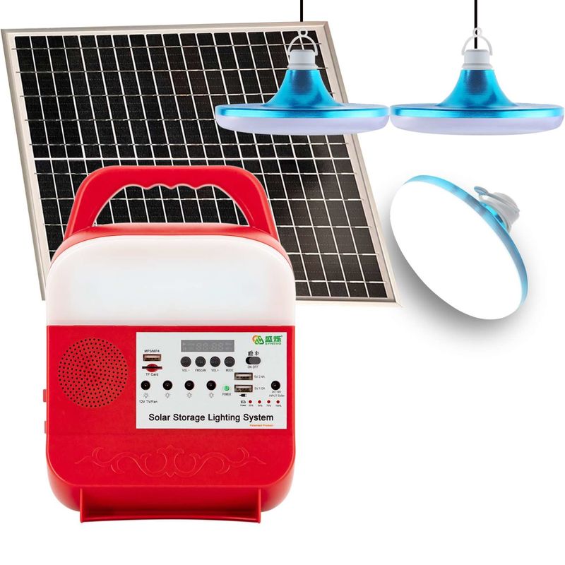 12v DC 솔라 라이팅 에너지 장치 작은 가지고 다닐 수 있는 25w 업 가지고 다닐 수 있는 가정 Mp3을 본거지로 돌려보내세요
