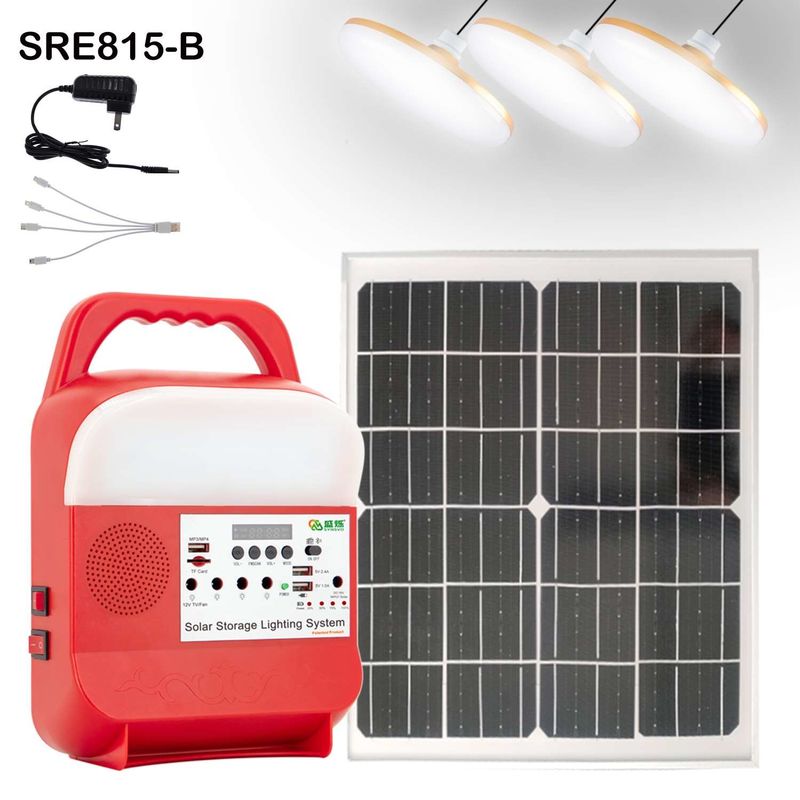 LED 조명형 태양광 조명 키트 두 개의 USB 태양광 시스템 가정용 SRE-815