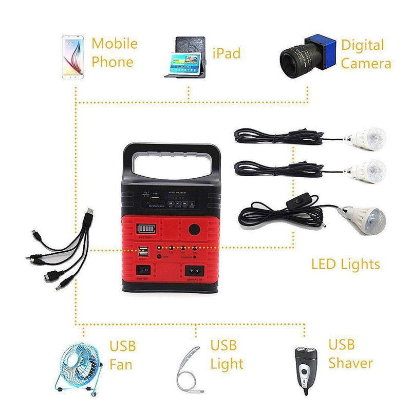 8000mAh 휴대용 태양광 발전기 키트 파란색 태양광 비상 조명 10w 6v 태양광 패널