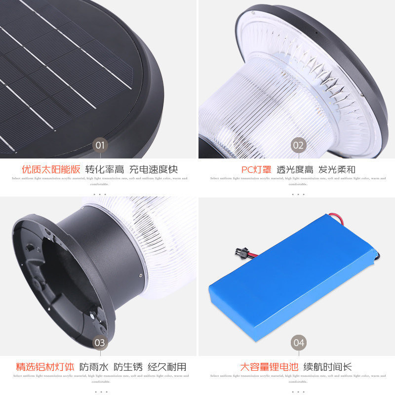                  Aluminum Die Cast PC Shade Outdoor Water Proof Fence Solar LED Garden Gate Pillar Light             