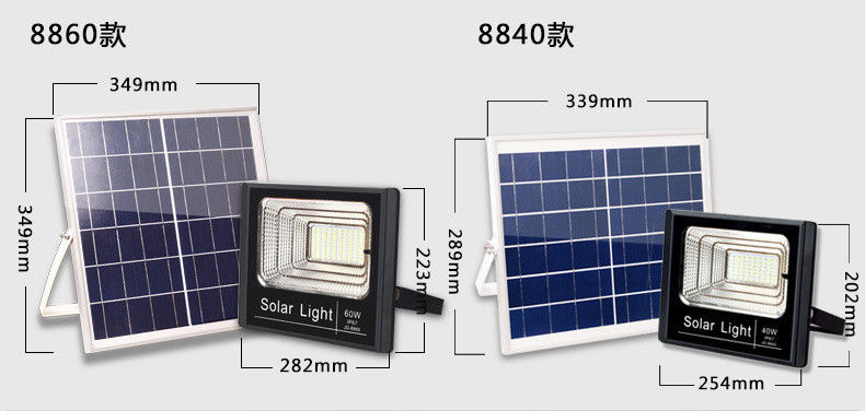 태양이어서 절약하는 100W Jd-8840 태양 투광 조명등 정원 쿨 화이트 8PCS 주도하는 에너지