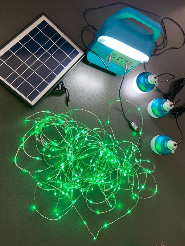 12W 태양광 패널 시스템 4 LED 전구 휴대용 태양광 발전 조명 시스템 키트