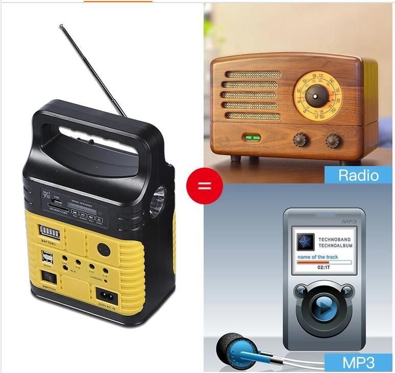 10W 태양광 램프 태양열 FM 라디오 태양열 실내 조명 3790 글로벌 일출 조명