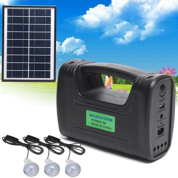 12PCS SMD LED 3W 4W 5W 실내 태양 조명 키트 4Ah 납축전지
