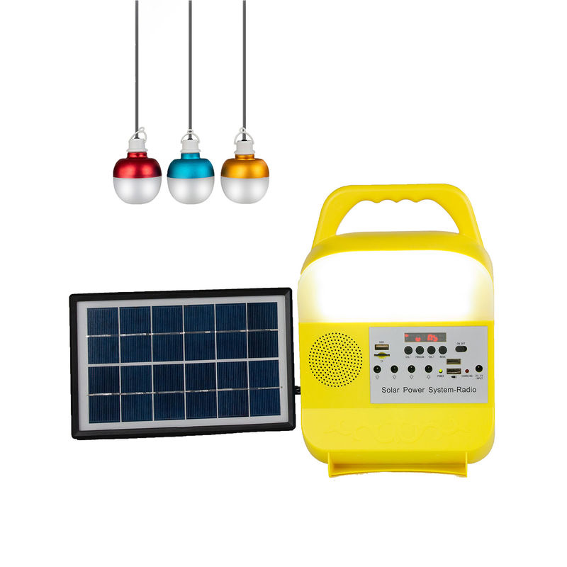 12W 태양광 패널 시스템 4 LED 전구 휴대용 태양광 발전 조명 시스템 키트