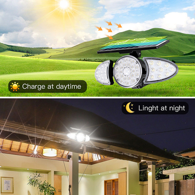 40000H 수명 3.7V 2500mAh 태양 광 벽 조명 38PCS LED 벽 모션 센서 라이트