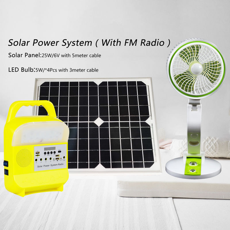 라디오 USB 충전용 포트 SRE-6828 3 PC와 25 와트 이동 주택 솔라 라이팅 시스템