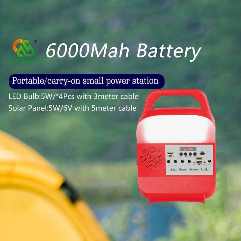 6000Mah 5 kw 가지고 다닐 수 있는 태양발전기 조명 시스템 키트 넘겨진 유형