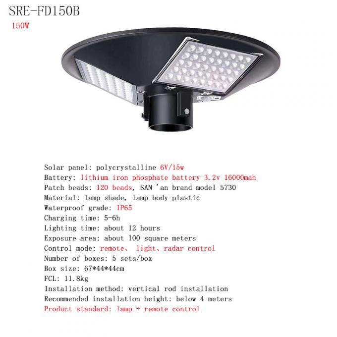 라운드 UFO 태양 광선 방수 IP65 150W 250W 2