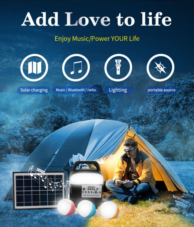 Solar Home Lighting System Emergency Power Supply/Camping Power Supply/Remote Area Solar Lighting with Charging Line