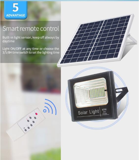 Solar Flood Light 25W 40W with IP67 Waterproof Stage Light off-Grid Region