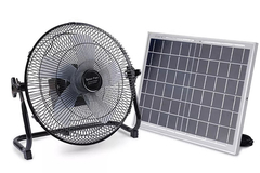 12Inch 가지고 다닐 수 있는 무선 태양 재충전이 가능한 표 팬 패널은 세대를 위한 이중 입력을 강화했습니다